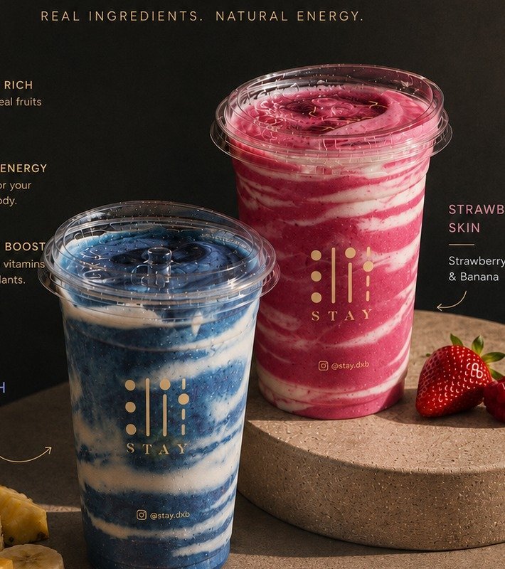 Supernatural Smoothies — Blue Rush and Strawberry Skin